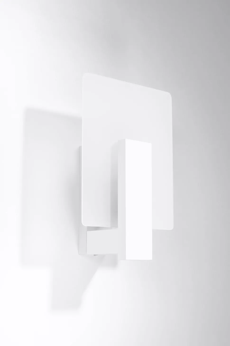 Wandlampe Glas Holz Weiß eckig E14 blendarm innen