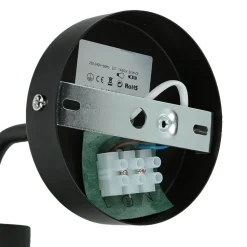 Wandlampe Glas Kugel Schirm Grau Schwarz KANZENE