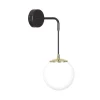 Wandlampe Glas Kugel Schirm Schwarz Weiß Modern E27