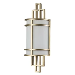 Wandlampe Glas Metall H: 39 cm Creme Messing SHOJI