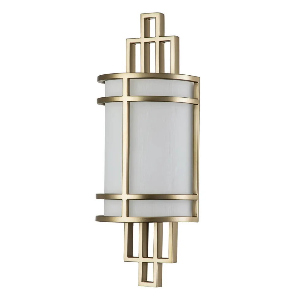 Wandlampe Glas Metall H: 39 cm Creme Messing SHOJI