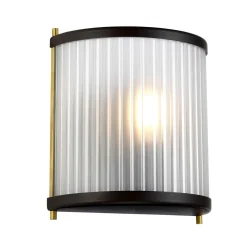 Wandlampe Glas Metall in Braun Messing E27 CARILA