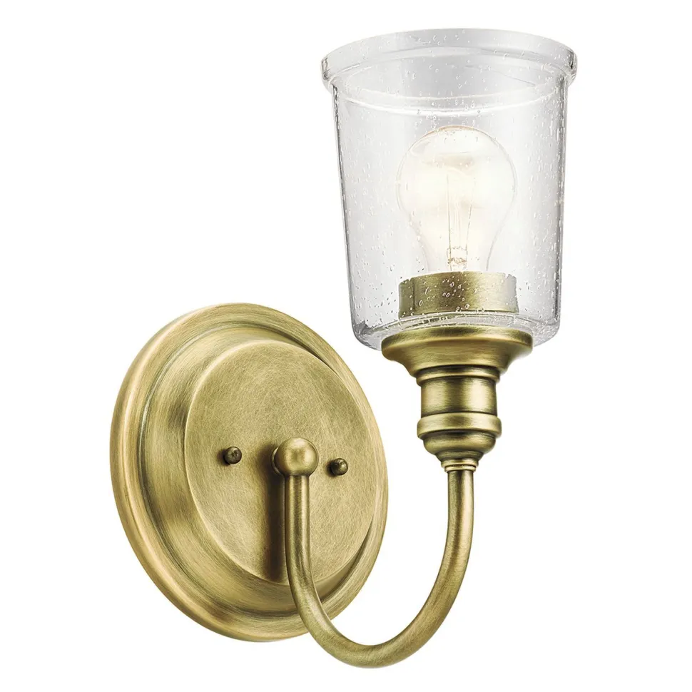 Wandlampe Glasschirm Metall Jugendstil in Messing LIODA