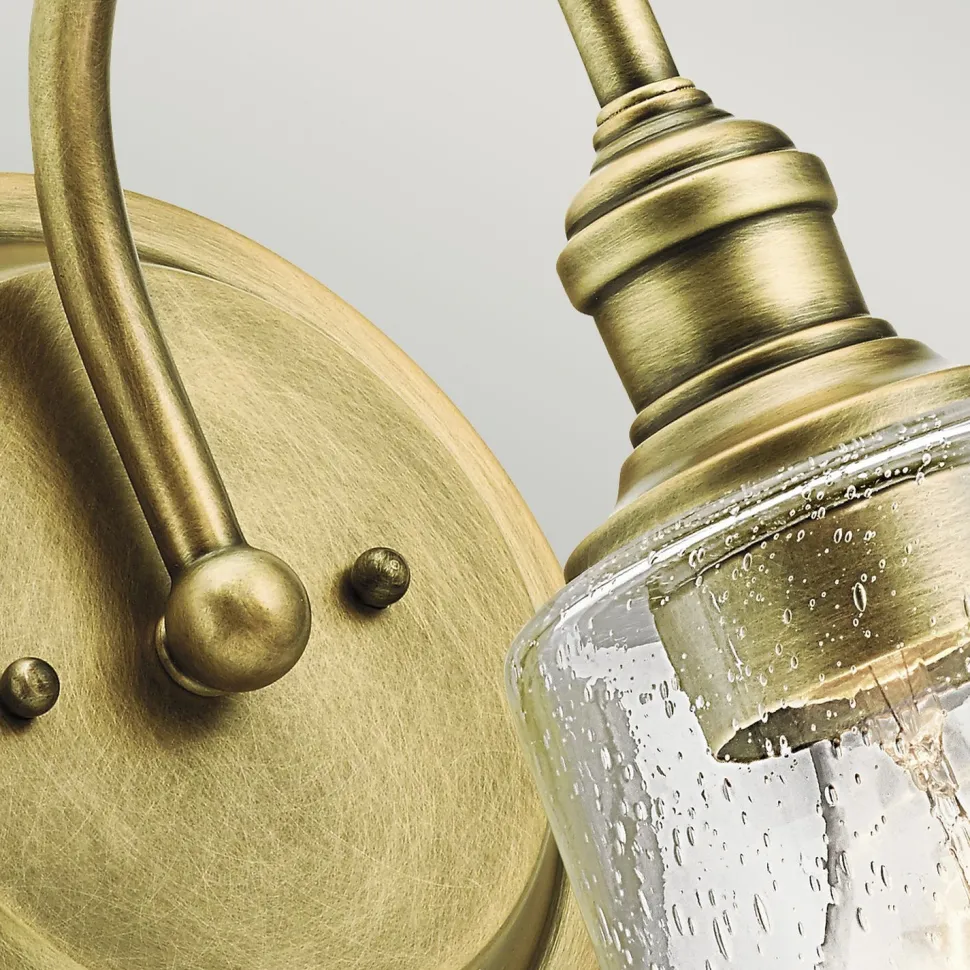 Wandlampe Glasschirm Metall Jugendstil in Messing LIODA