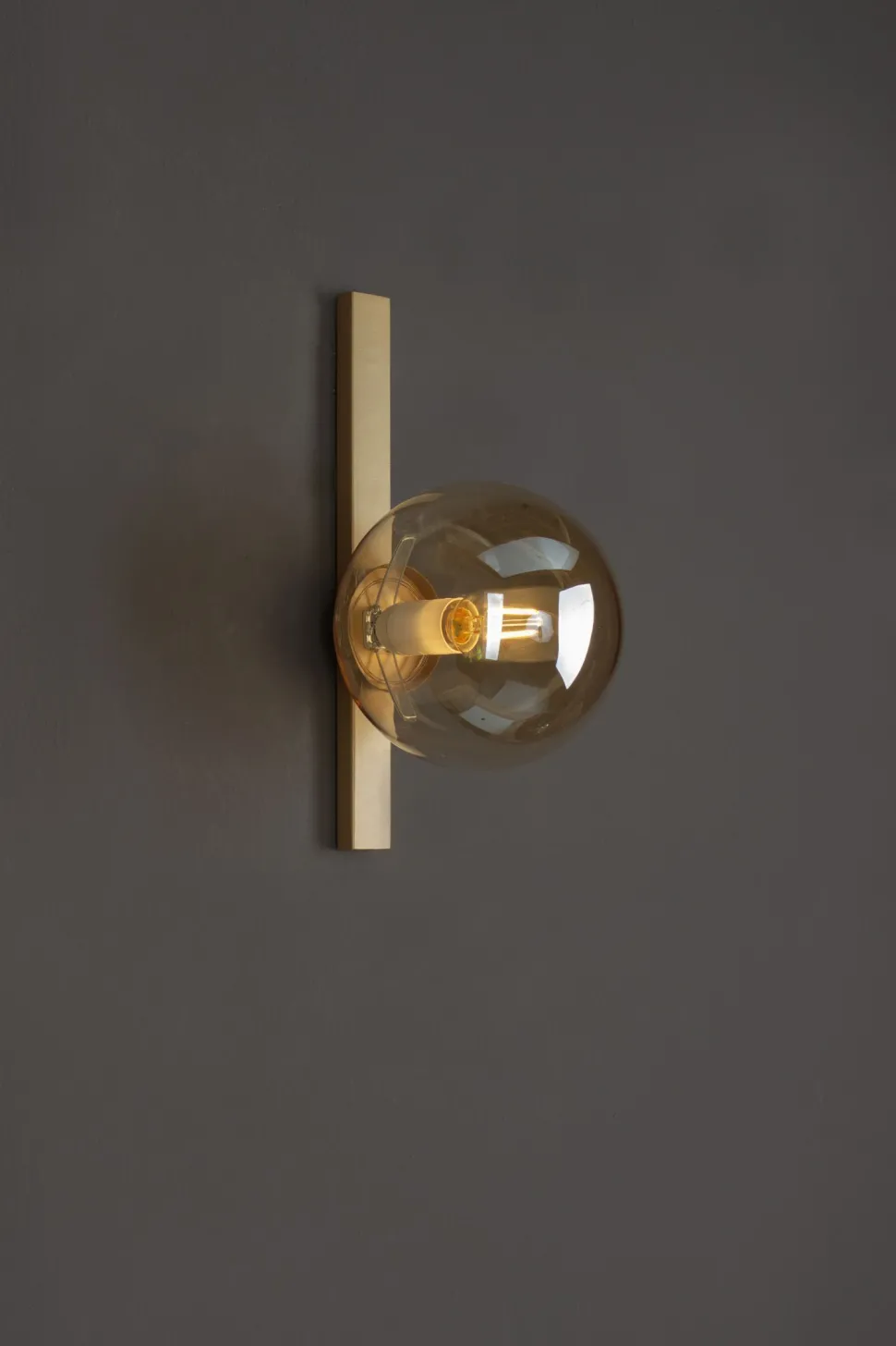 Wandlampe Gold Bernstein Glaskugel E14 B:14 cm blendarm