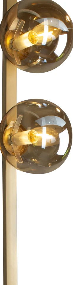 Wandlampe Gold Bernstein Glaskugel E14 H:60 cm 2-flmg