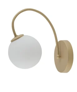 Wandlampe Gold Glas Metall geschwungen H:25 cm elegant