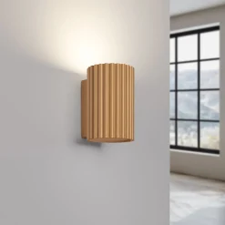 Wandlampe GU10 Modern aus Aluminium klein H: 10 cm in Gold