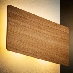 Wandlampe Holz eckig 35 cm flach Modern indirektes Licht