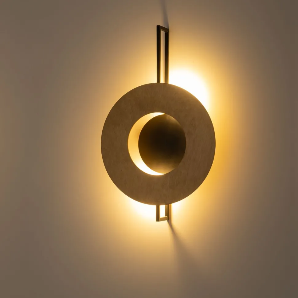 Wandlampe Holz Metall B: 50 cm 2x GX53 dekorativ indirekt