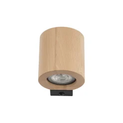 Wandlampe Holz Metall GU10 H: 8,5 cm klein Downlight