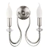 Wandlampe in Nickel Metall T:15 cm E14 Kerzen Rustikal