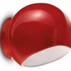 Wandlampe Keramik 21 cm breit Rot E27 rund Retro