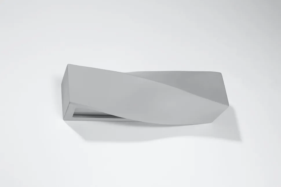 Wandlampe Keramik 42 cm lang Up Down indirekt E27 Grau