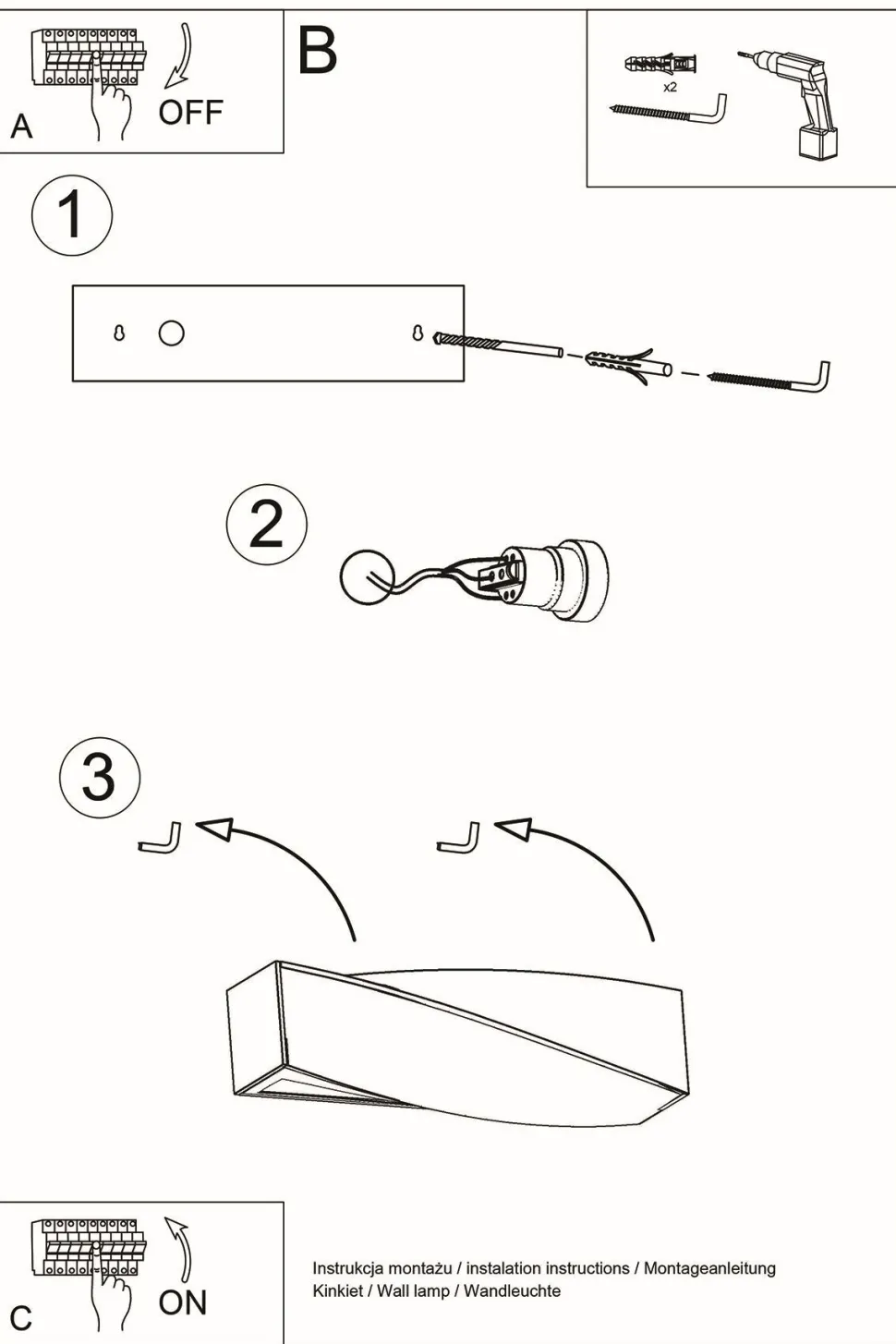 Wandlampe Keramik 42 cm lang Up Down indirekt E27 Grau