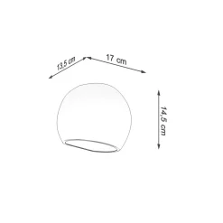 Wandlampe Keramik rund B: 17 cm klein Weiß E27 Up Down