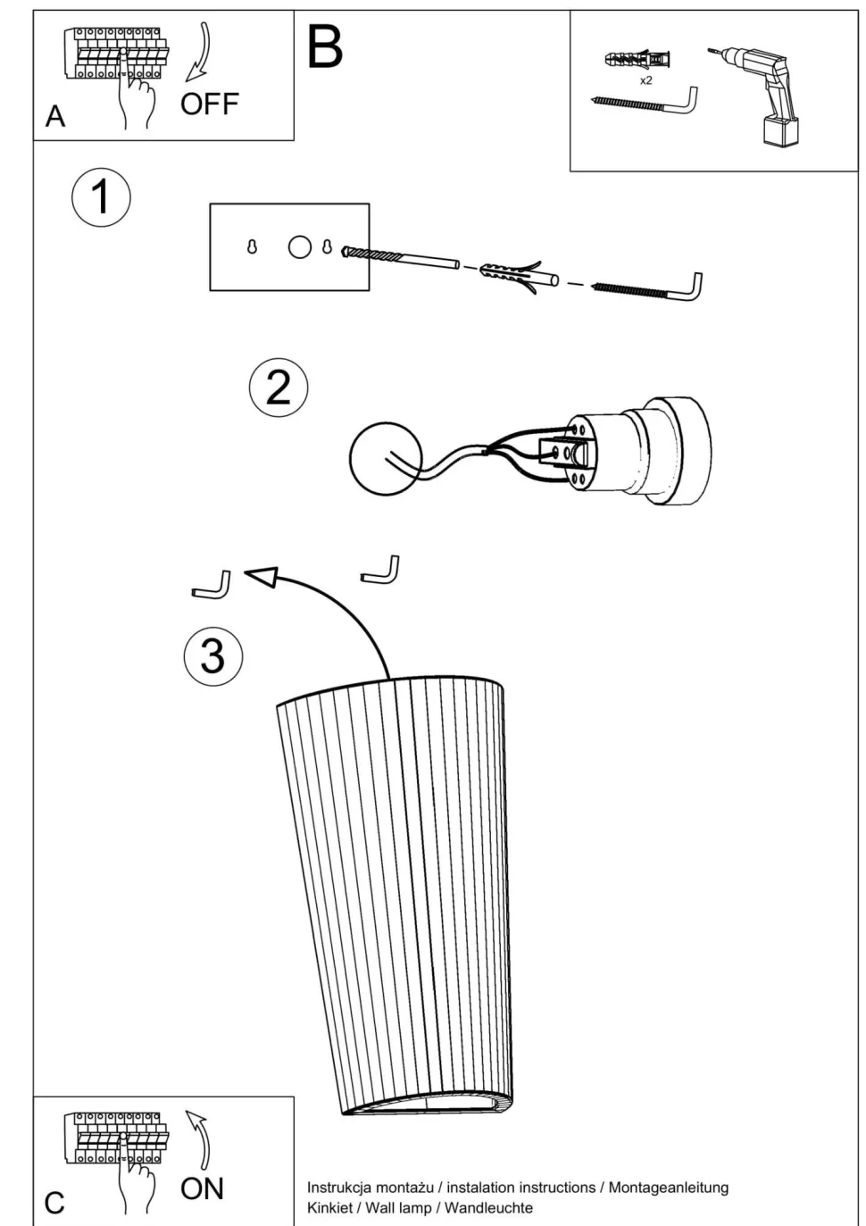 Wandlampe Keramik Up Down bemalbar E27 BURIC