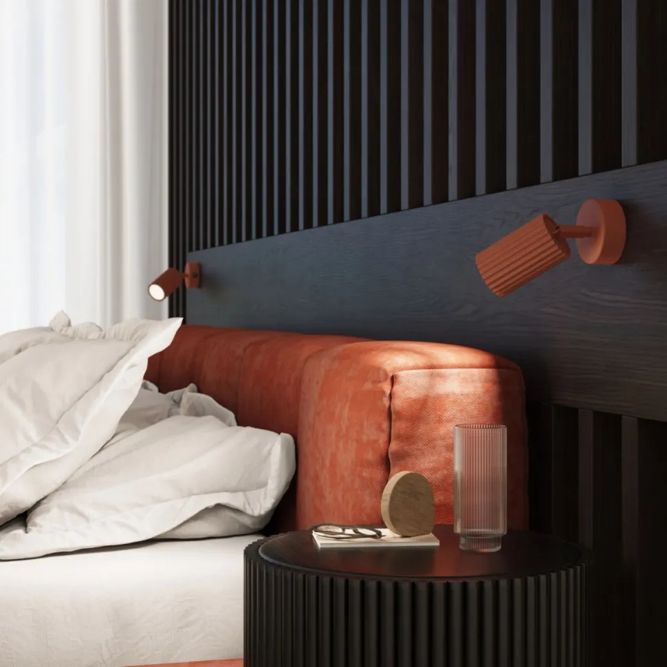 Wandlampe klein B: 8 cm Rot schwenkbar aus Aluminium GU10