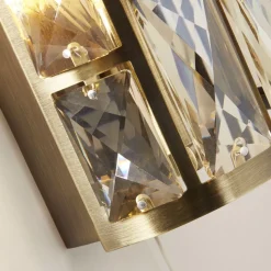 Wandlampe Kristall mit Schalter H: 27 cm Art Déco FRANK