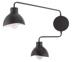 Wandlampe Mehrflammig Schwarz Weiß E27 H:44 cm stilvoll