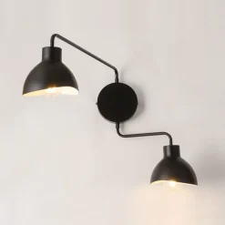 Wandlampe Mehrflammig Schwarz Weiß E27 H:44 cm stilvoll