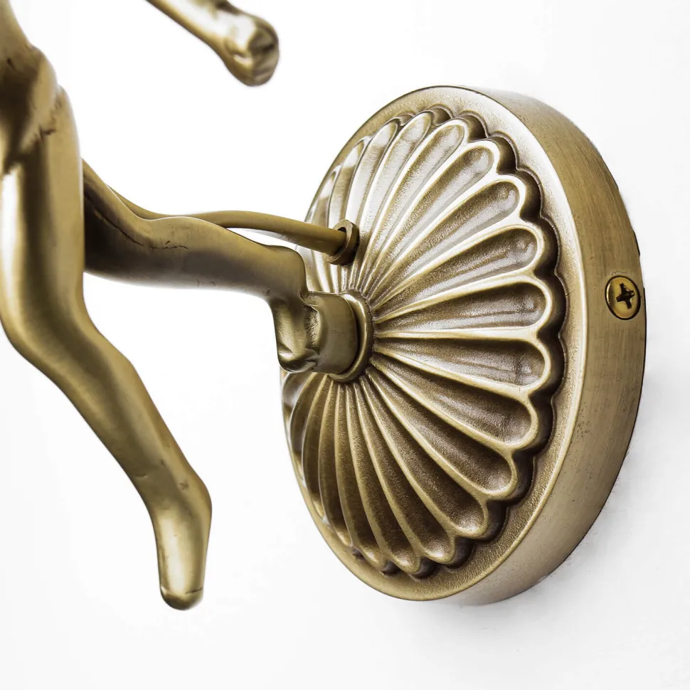 Wandlampe Messing Antik Echt Jugendstil Putti