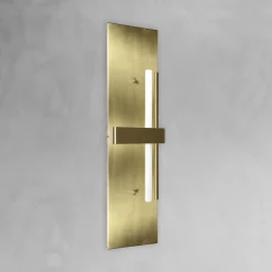 Wandlampe Messing H: 80 cm groß massiv in Bronze hell für S14d