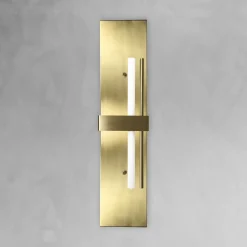 Wandlampe Messing H: 80 cm groß massiv in Bronze hell für S14d