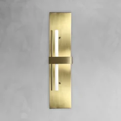 Wandlampe Messing H: 80 cm groß massiv in Bronze hell für S14d