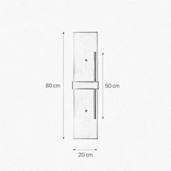 Wandlampe Messing H: 80 cm groß massiv in Bronze hell für S14d
