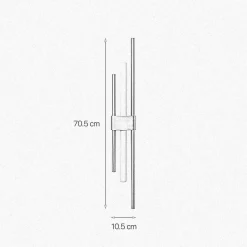 Wandlampe Messing massiv 70,5 cm hoch für S14d Art Déco