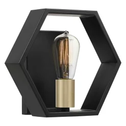 Wandlampe Metall B: 25,4 cm in Schwarz Gold Modern