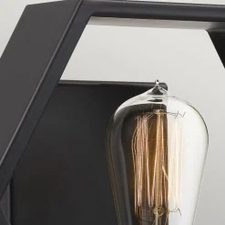 Wandlampe Metall B: 25,4 cm in Schwarz Gold Modern