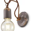 Wandlampe Metall E27 18 cm hoch Taupe Shabby Antik