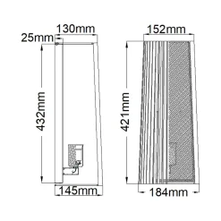 Wandlampe Metall E27 H: 43,2 cm in Messing Schwarz