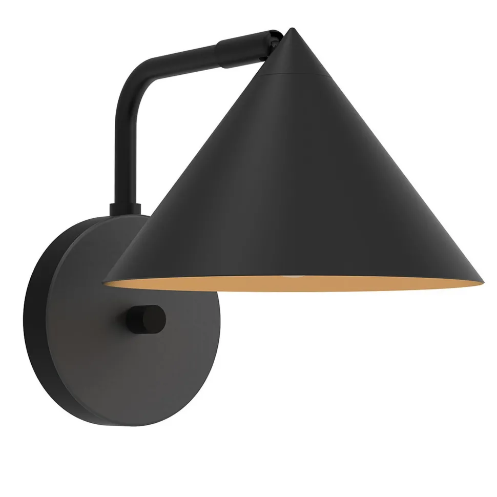 Wandlampe Metall E27 H: 21,3 cm mit Schalter Dimmer Schwarz