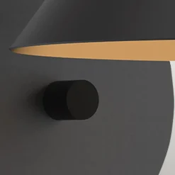 Wandlampe Metall E27 H: 21,3 cm mit Schalter Dimmer Schwarz