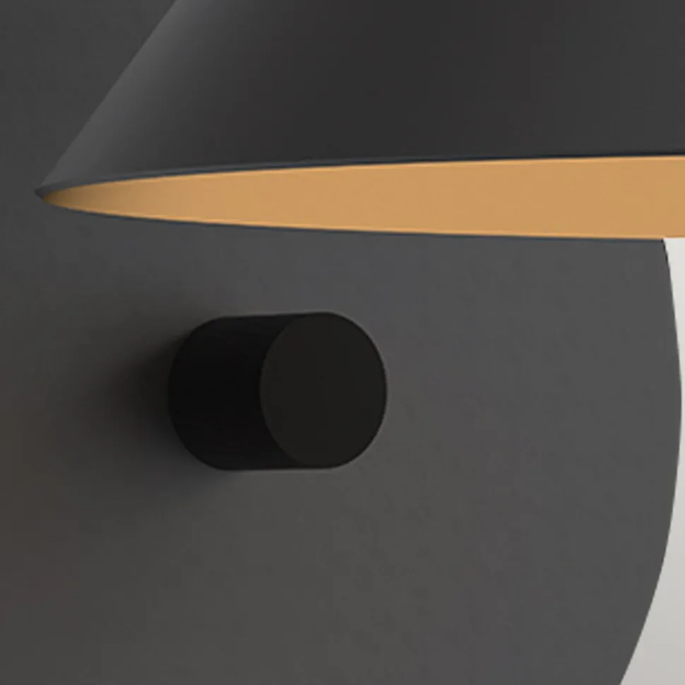 Wandlampe Metall E27 H: 21,3 cm mit Schalter Dimmer Schwarz