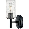 Wandlampe Metall Glas 26,2 cm hoch Schwarz E27 GRACIA