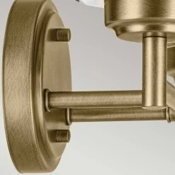 Wandlampe Metall Glas 32,6 cm breit in Messing E27 2-flammig