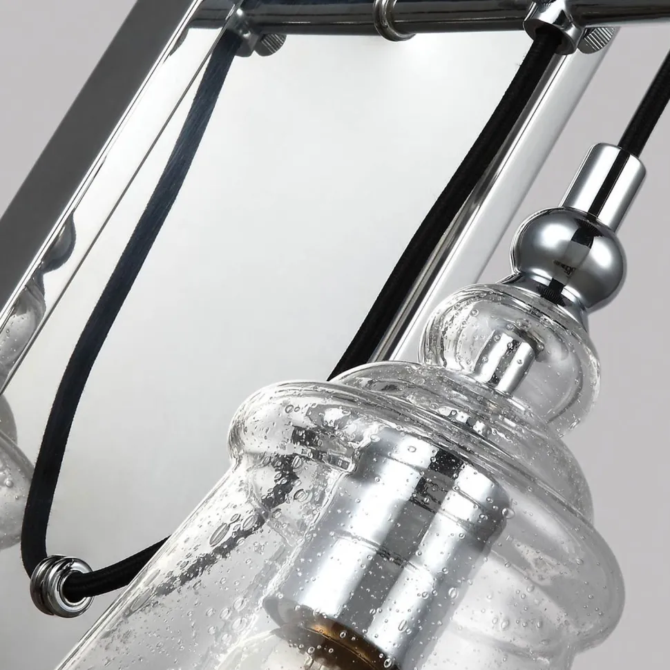 Wandlampe Metall Glas E27 44,1 cm hoch Chrom GREDA