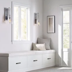 Wandlampe Metall Glas E27 44,1 cm hoch Chrom GREDA