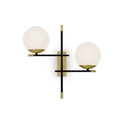 Wandlampe Metall Glas E14 44 cm breit 2-flammig Modern