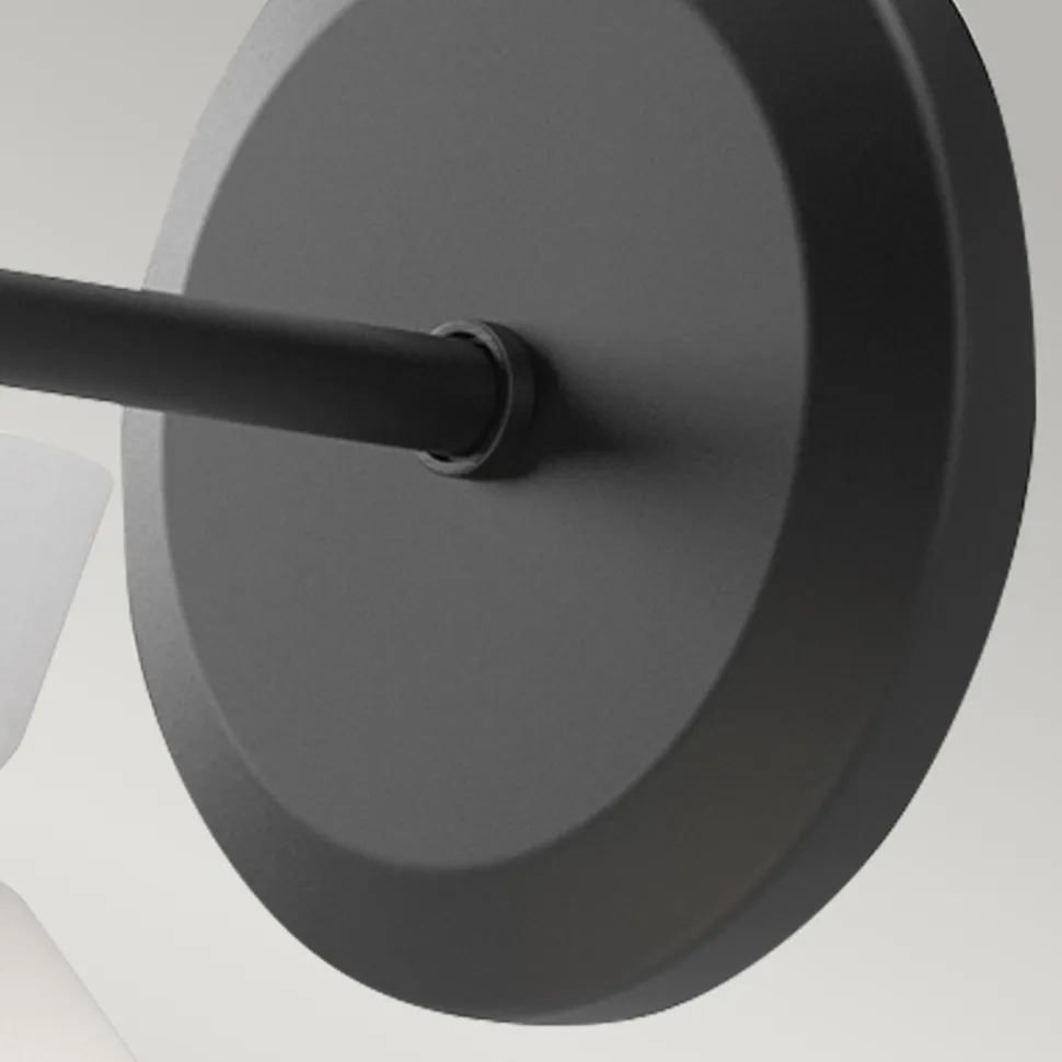 Wandlampe Metall Glas H: 22,2 cm Schwarz Weiß E14 Retro