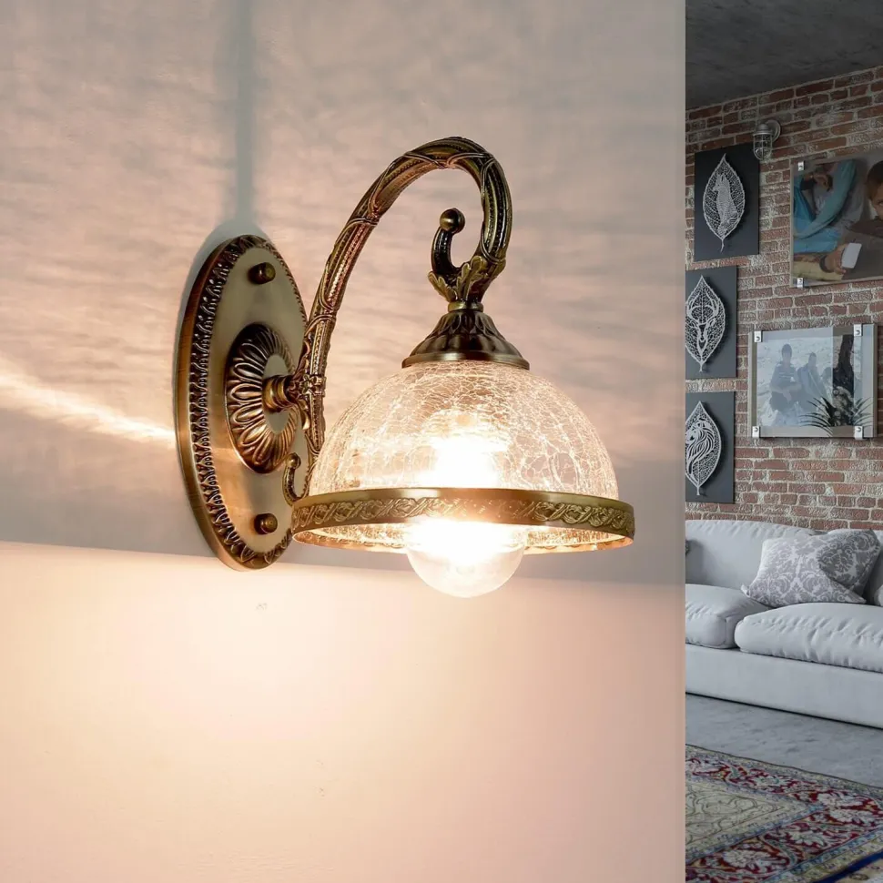 Wandlampe Metall Glas Jugendstil elegant CHARLES