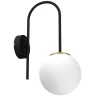 Wandlampe Metall Glas Schwarz Weiß Messing E14 Kugel