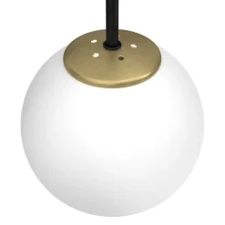 Wandlampe Metall Glas Schwarz Weiß Messing E14 Kugel