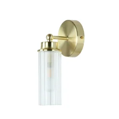 Wandlampe Metall Glasschirm G9 IP44 B:10 cm in Messing