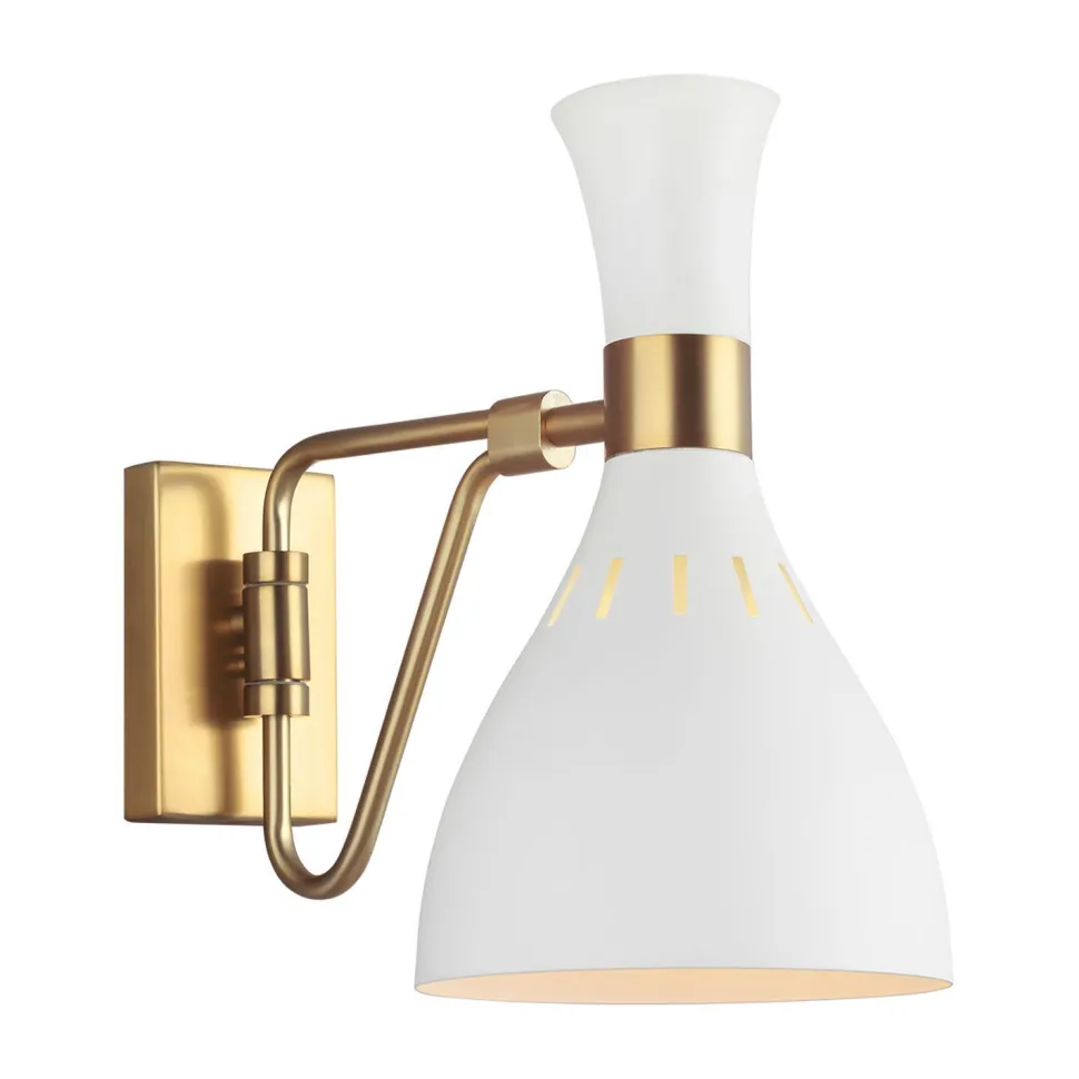 Wandlampe Metall in Weiß Messing E27 Retro Design