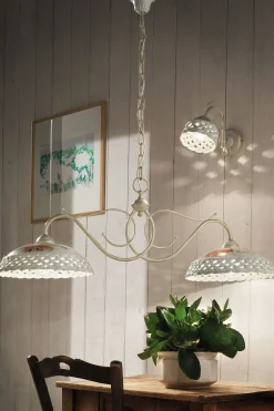 Wandlampe Metall Keramik 20 cm hoch E14 Landhausstil